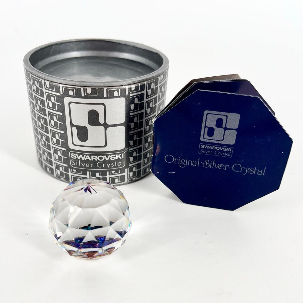 Vintage Swarovski Crystal Vitrail Round Paperweight 40mm ART 7404 NR 40 087